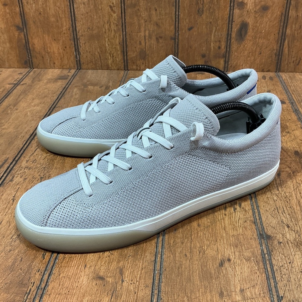 Rothy's The Lace Up Shoes Womens Size 12.5 Gray Knit Casual Sneakers 038-020